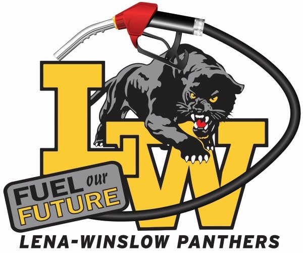 Lena-Winslow Panthers Mascot Fuel Our Future logo